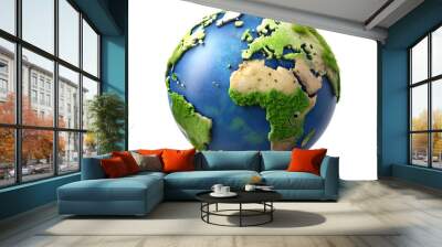 PNG earth globe showing Europe Africa transparent background Wall mural