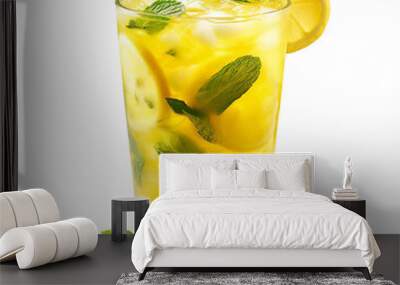 Delightful  and Yummy  Mint Lemonade isolated on white background  Wall mural