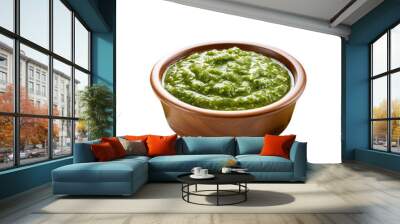 Spicy and Tasty Mint Sauce isolated on white background  Wall mural