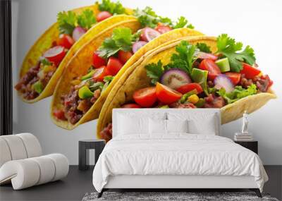 Delicious Tacos on Transparent Background Wall mural