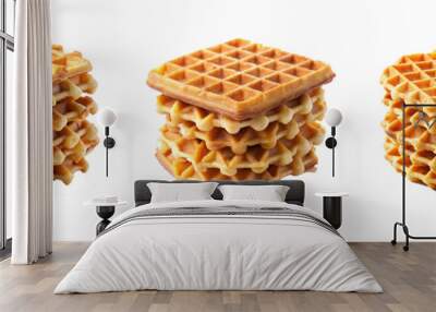 Stunning High-Quality Stack of Waffles – Ideal for Breakfast and Dessert Designs Wall mural