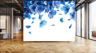  blue flowers and petals Wall mural