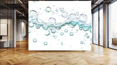 Bubbles in water transparent background Wall mural