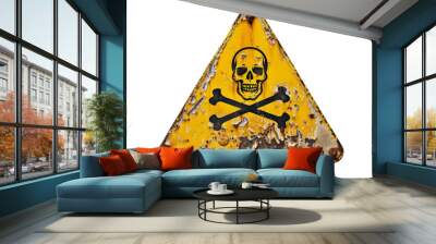 Danger sign with skull and cross bones Wall mural