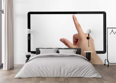 Hand pointing at screen Wall mural