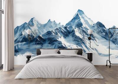 Majestic mountain peaks with snow-capped summit Wall mural