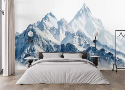 Majestic mountain peaks with snow-capped summit Wall mural