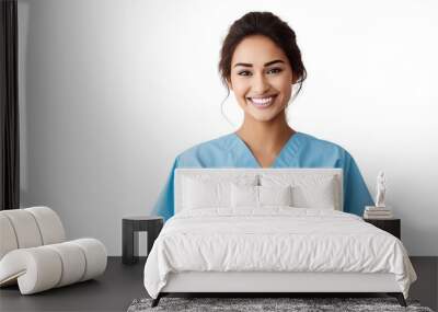 Portrait of a young Mexican female nurse Wall mural