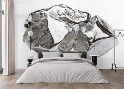 Silver nugget on transparent background Wall mural