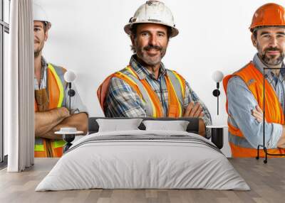 construction worker man isolated on a transparent background Wall mural