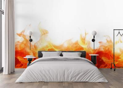 fire border isolated on a transparent background Wall mural