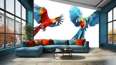 macaw parrot isolated on a transparent background Wall mural