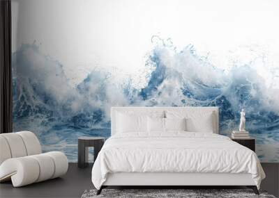 ocean waves isolated on transparent background Wall mural