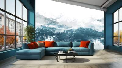 ocean waves isolated on transparent background Wall mural