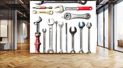 Mechanic tools set isolated on white background Wall mural