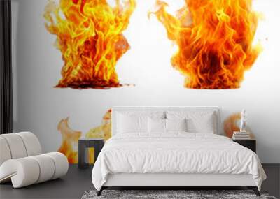 Mesmerizing Translucent Flames in Graceful Motion on a Clear Canvas Wall mural