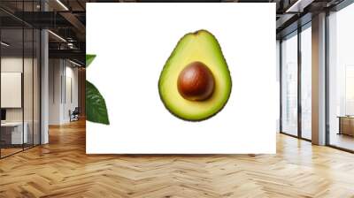 Avocado set. Set of different avocado halves. Isolated on a transparent background cut avocado. Wall mural