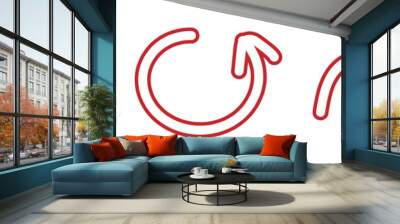  Outlined hand drawn arrow set, Straight and curve doodle styled arrow set Wall mural