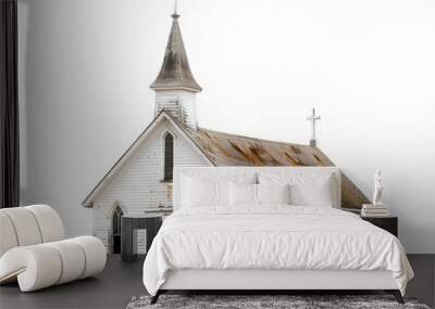 old wooden church on transparent background Wall mural