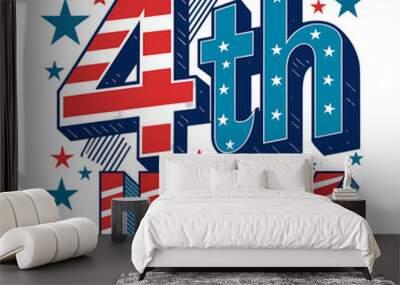 4th of july independence day usa t shirt design Wall mural