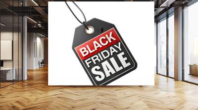 black friday sale tag isolated on transparent background Wall mural