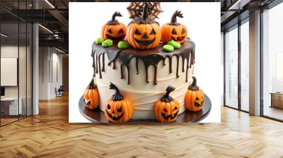 creepy halloween cake isolated on transparent background Wall mural