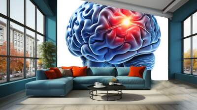 human brain pain symbol brain transparent background Wall mural