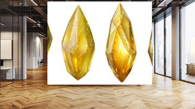 Yellow crystal isolated on transparent background PNG file Wall mural