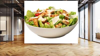 Chicken salad with caesar is isolated on a transparent background Wall mural