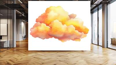 Watercolor Illustration of a Yellow and Orange Cloud
 Wall mural