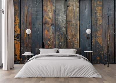 Old wooden panels texture for background Wall mural