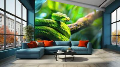 Tropical plant resembling a python s trunk Wall mural