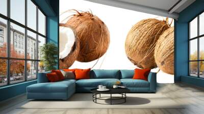 Coconut, isolated, PNG set, collection Wall mural