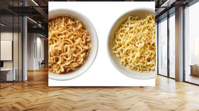 Instant noodles isolated on white background, top view Wall mural