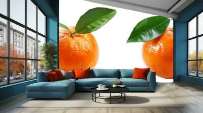 Mandarin, tangerine, isolated on white background, png set
 Wall mural