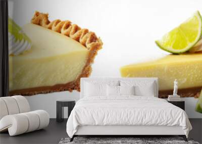 Set of key lime pie, isolated on transparent background
 Wall mural