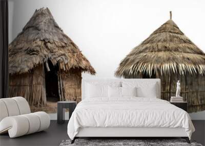 Tribal thatched house PNG Wall mural