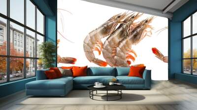 photo fresh shrimpprawn isolated on transparent background Wall mural