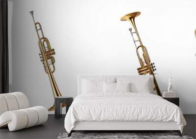 trombone isolated on transparent background Wall mural