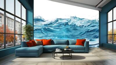 water wave underwater blue ocean swimming pool wide panorama background sandy sea bottom isolated on white background
 Wall mural