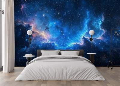 Galactic ascent, rising stars, cosmic journey, 3D illustration Wall mural