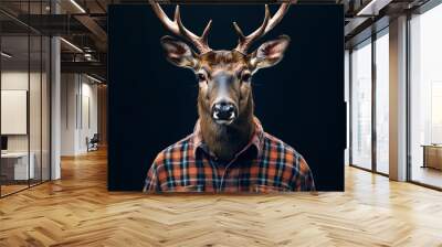 Deer wearing shirt Wall mural