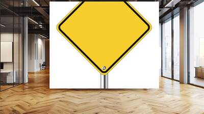 Blank yellow road sign Wall mural