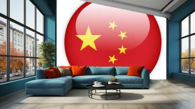 China flag button Wall mural