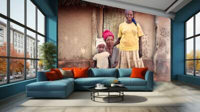 African family in the village Wall mural