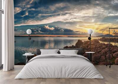 Sunset landscape Wall mural