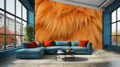 Closeup of long, wavy colored fur or hair Wall mural