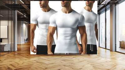 A man in white t shirt engaging Illustrative high-quality optimized. Wall mural