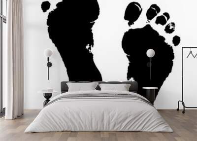 black footprint Wall mural