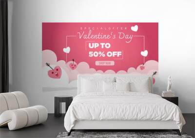 thank you card  happy valentine's day 2024 February up to 50% off Valentine's Day sale Wall mural